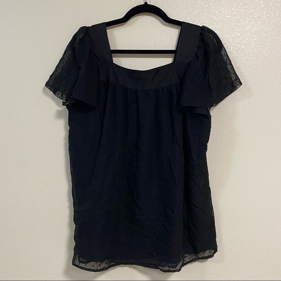 Lane Bryant Sheer Ruffle Sleeve Blouse size 14/16 - Picture 8 of 11